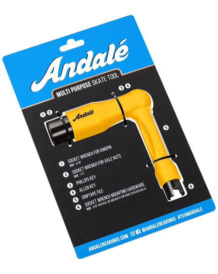 Klucz do deskorolki Andale - Multi Purpose Skate Tool yellow