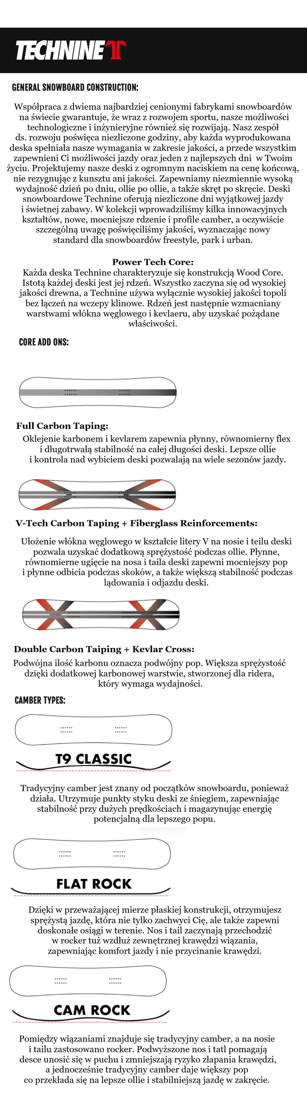 Deska snowboardowa Technine - Icon (white/black) Technine_Technology