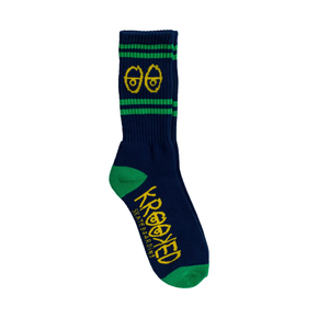 Skarpety Krooked - Eyes Emb (navy/green/yellow)