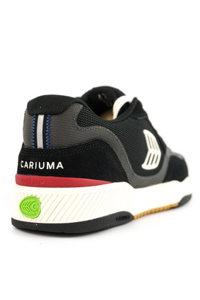 Buty Cariuma - Uba Pro Black Suede And Mesh Ivory Logo Red Sneaker