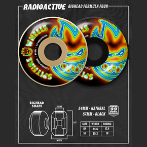 Kółka Spitfire - F4 99du Big Head Radioactive Classic (black)