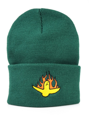 Czapka Krooked - Fire Bird Script (dark green)