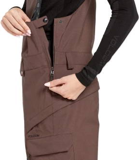 Damskie spodnie snowboardowe Volcom - Creston 3d Stretch Bib Overall (oxblood)