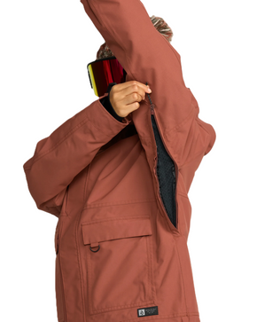 Damska kurtka snowboardowa Volcom - Qc Cruiser Ins Parka - (henna)