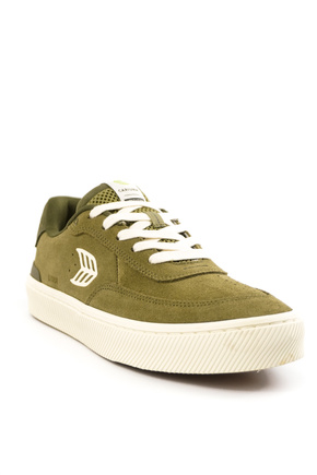 Buty Cariuma - Luan Pro Olive Green Suede Ivory Logo Burnt Olive Sneaker