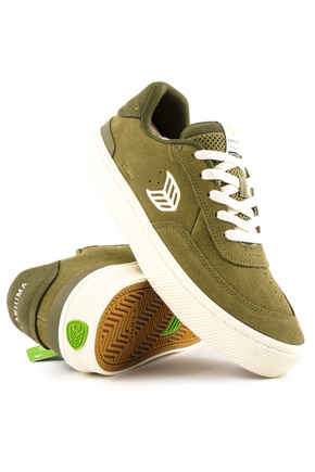 Buty Cariuma - Luan Pro Olive Green Suede Ivory Logo Burnt Olive Sneaker