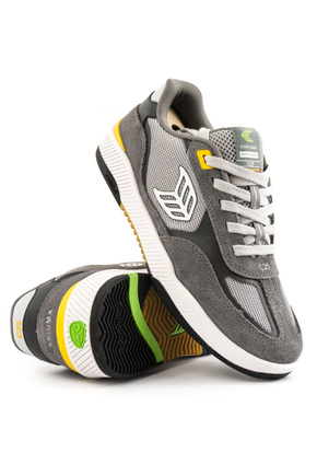Buty Cariuma - Skategoat C25 Pro Charcoal Grey Suede Light Grey Mesh Ice Logo Yellow Sneaker