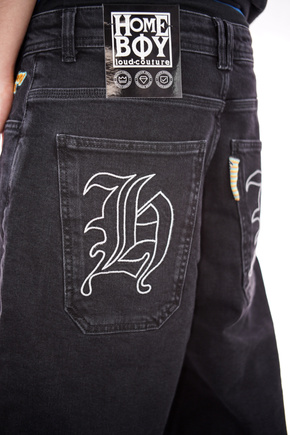 Spodnie Homeboy - x-tra MONSTER GOTHIC Denim WASHED BLACK