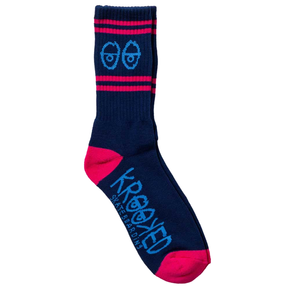 Skarpety Krooked - Eyes Emb (navy/magenta)