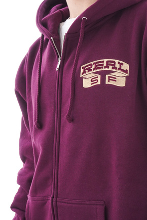 Bluza Real - Zip Hoodie Muni Embroidered (maroon/khaki)