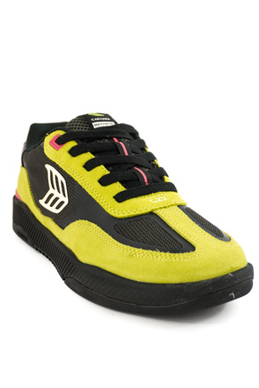 Buty Cariuma - Skategoat C25 Pro Lime Green Suede Black Mesh Ivory Logo Pink Sneaker 