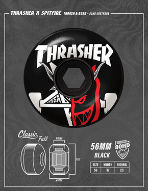 Kółka Spitfire Wheels X Thrasher 80HD Thrash Burn Black 60mm/80d