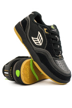 Buty Cariuma - Uba Pro Black Suede And Mesh Silver Cloud Logo Sneaker