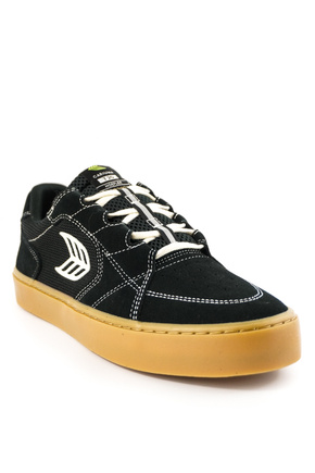 Buty Cariuma - T20 Pro Gum Black Suede and Mesh Ivory Logo Contrast Thread Sneaker