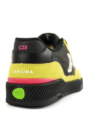 Buty Cariuma - Skategoat C25 Pro Lime Green Suede Black Mesh Ivory Logo Pink Sneaker 