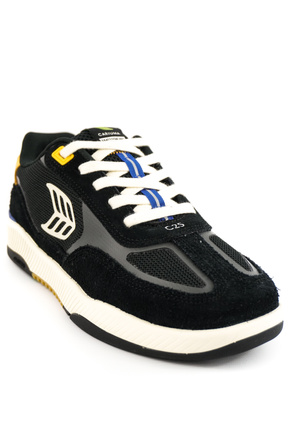 Buty Cariuma - Skategoat C25 Pro Black Suede and Mesh Ivory Logo Yellow Sneaker