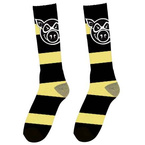 Skarpety Pig - Head Striped Tall (black/yellow)