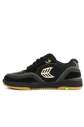Buty Cariuma - Uba Pro Black Suede And Mesh Silver Cloud Logo Sneaker