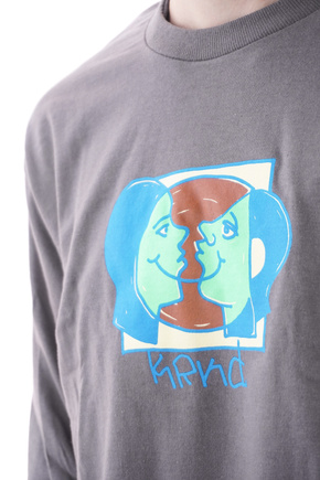 Longsleeve Krooked - Moonsmiley charcoal/mint