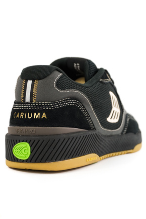Buty Cariuma - Uba Pro Black Suede And Mesh Silver Cloud Logo Sneaker
