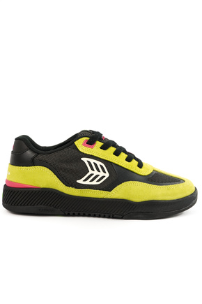 Buty Cariuma - Skategoat C25 Pro Lime Green Suede Black Mesh Ivory Logo Pink Sneaker 