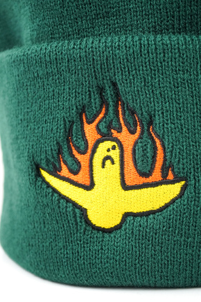 Czapka Krooked - Fire Bird Script (dark green)