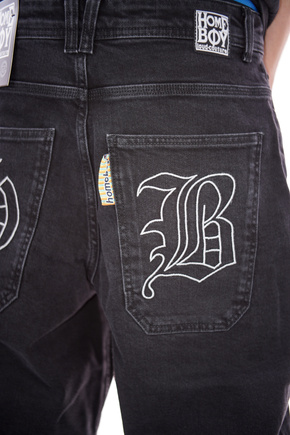 Spodnie Homeboy - x-tra MONSTER GOTHIC Denim WASHED BLACK