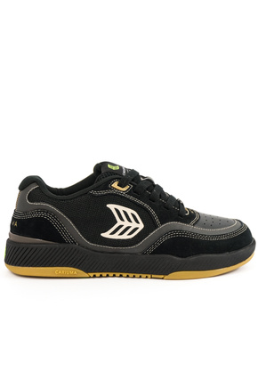 Buty Cariuma - Uba Pro Black Suede And Mesh Silver Cloud Logo Sneaker