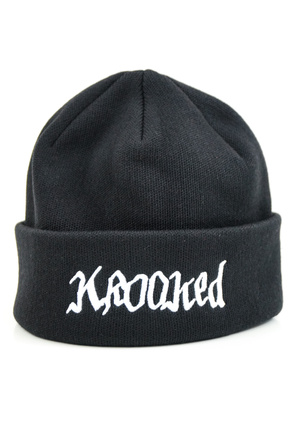 Czapka Krooked - Double Ok Script Beanie (Black/White)
