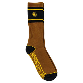 Skarpety Anti Hero -Hecho Por Embroidered Socks  (brown/yellow)