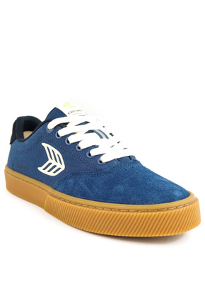 Buty Cariuma -  Naioca Pro Gum Shadow Blue Suede and Canvas Ivory Logo Navy Sneaker