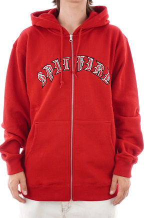 Bluza Spitfire - Zip Old E Emb (red/white)