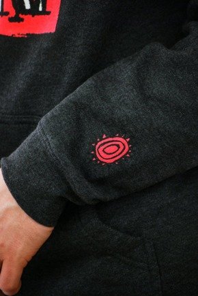 Bluza z kapturem New Deal - Original Napkin Logo charcoal heather