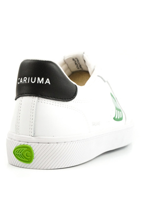 Buty Cariuma - SALVAS White Leather Green Logo and Black Sneaker 