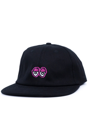 Czapka z daszkiem Krooked - Eyes Strapback  black/pink