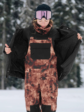 Damskie spodnie snowboardowe Volcom - Creston 3d Stretch bib  overall  (pink salt wash)